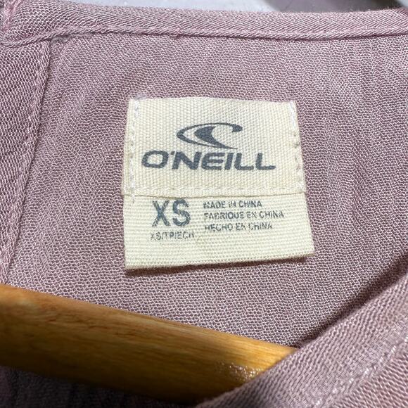 O’Neill Women’s Mauve Cold Shoulder Peplum Top XS Long Sleeve Boho Chic New - Picture 6 of 8